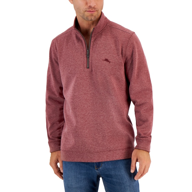 Tommy Bahama Men's Tango Wave 1/4 Zip Sweatshirt Meritage Wine XXL