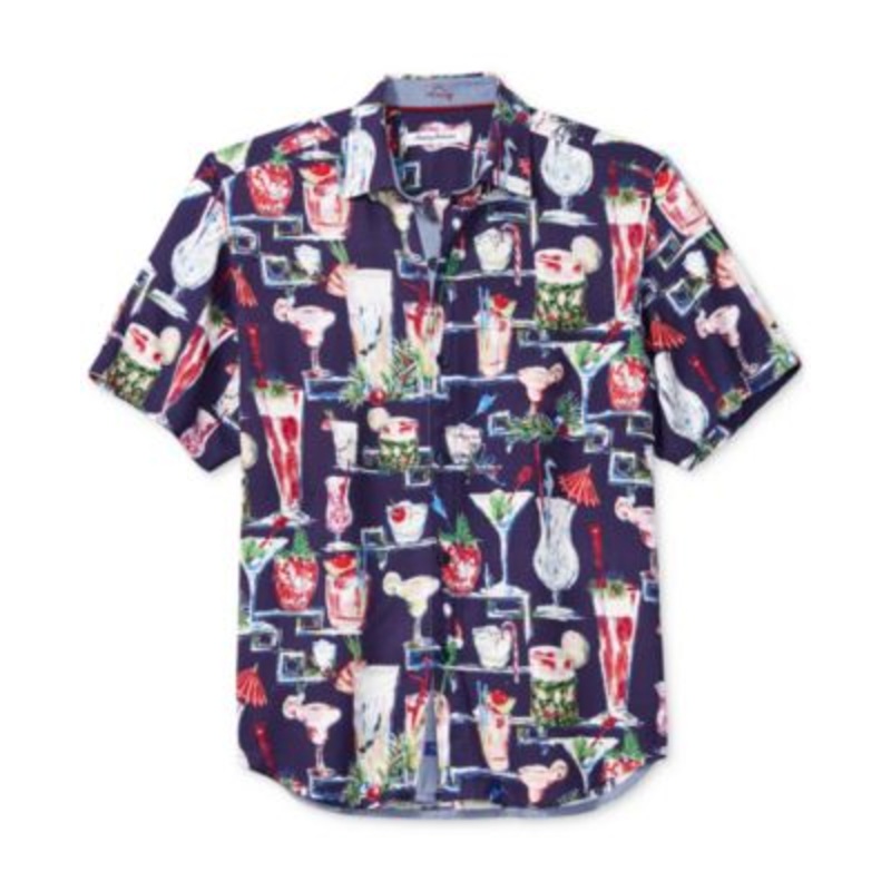 Tommy Bahama Men's Veracruz Cay Naughty Or Nice Shirt  Island Navy Medium