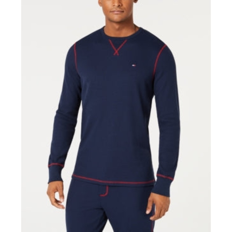 Tommy Hilfiger Men's Thermal Lounge T-Shirt Large Navy Blue