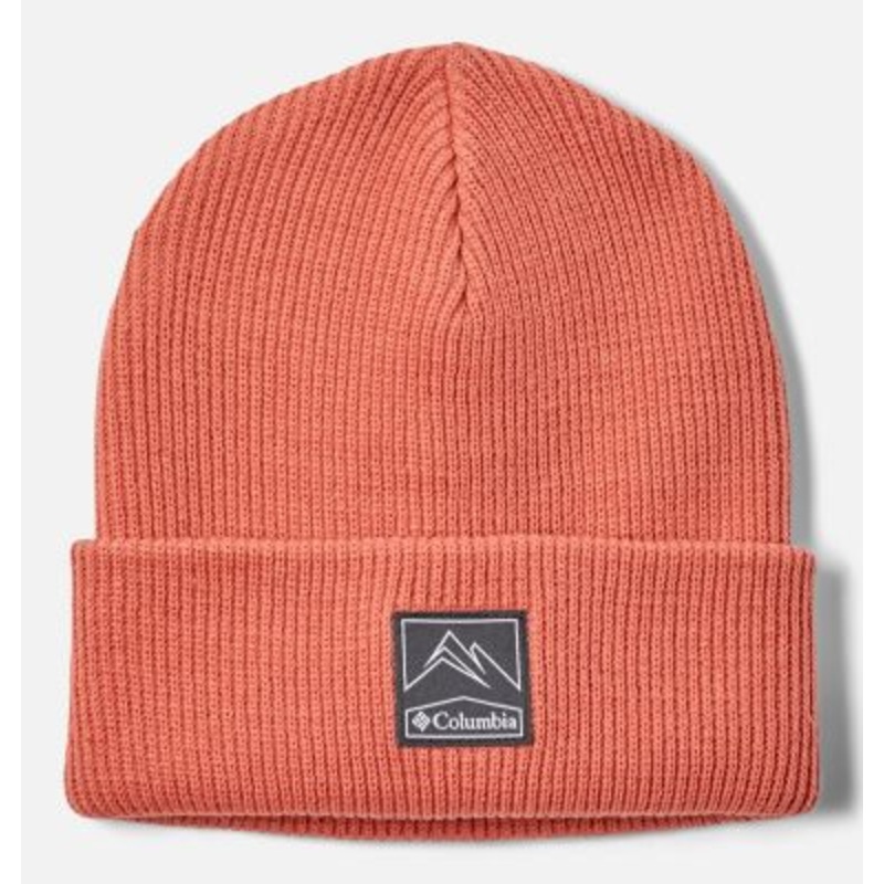 Columbia Men's Whirlibird Cuffed Beanie Hat Dark Coral Red Osfa Reg