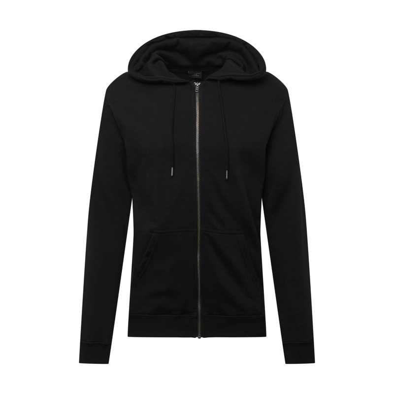 Cotton On Men's Zip Through Fleece Sweatshirt Black Medium Hoodie