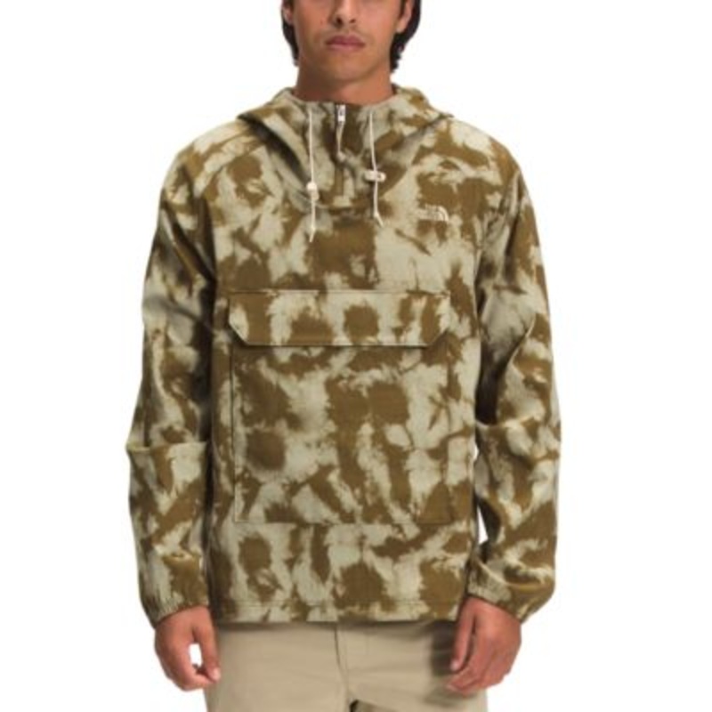he North Face Men's Hoodie XL Military Olive Retro Dye Print Green