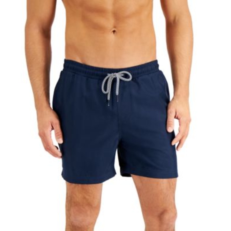 International Concepts Men's Quickdry Solid Swim Trunks Cherry Soda Red  Medium