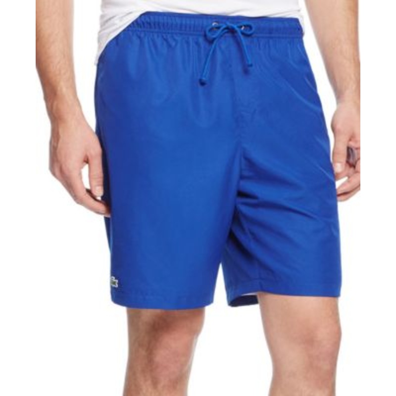 LACOSTE Men's Diamante-Print 8" Sport Drawstring Shorts XL Black