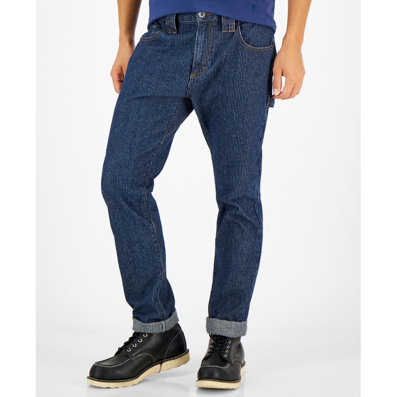 Men's Crwth Regularfit Stripe Painter Jeans Indigo Blue Size 34