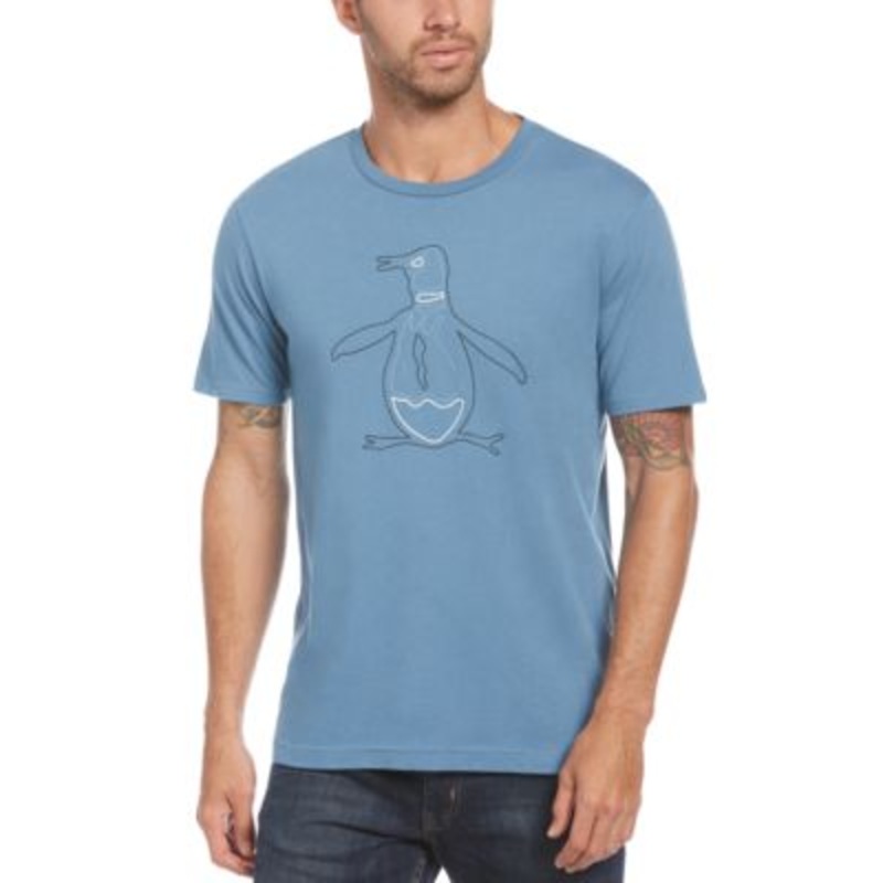 Original Penguin Mens Cotton Graphic Tshirt Turq/Aqua Medium
