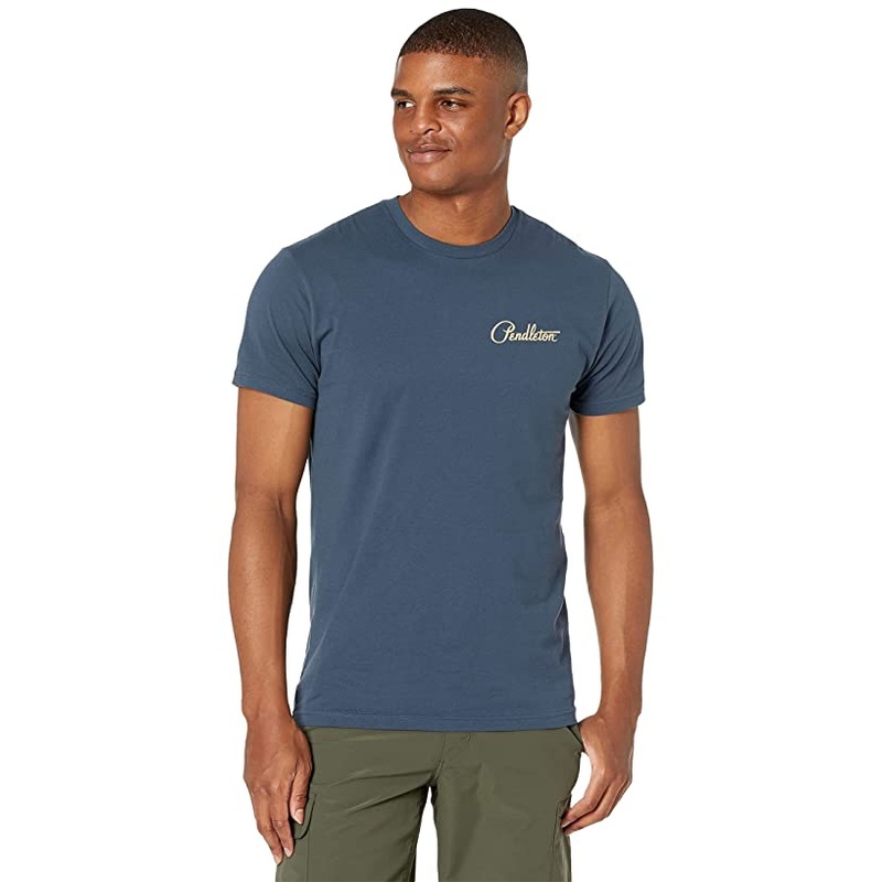 Pendleton Men's Siskiyou Bison Logo Graphic T shirt Indigo Blue  Xl