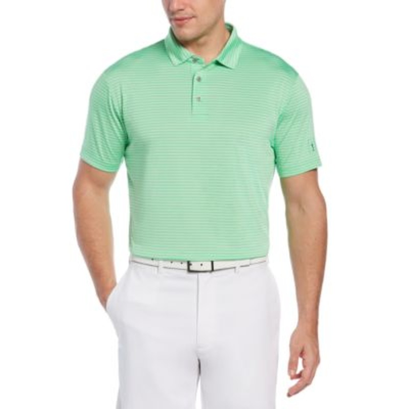 Pga Tour Men's Feeder Stripe Golf Polo Shirt spring bouquet Small