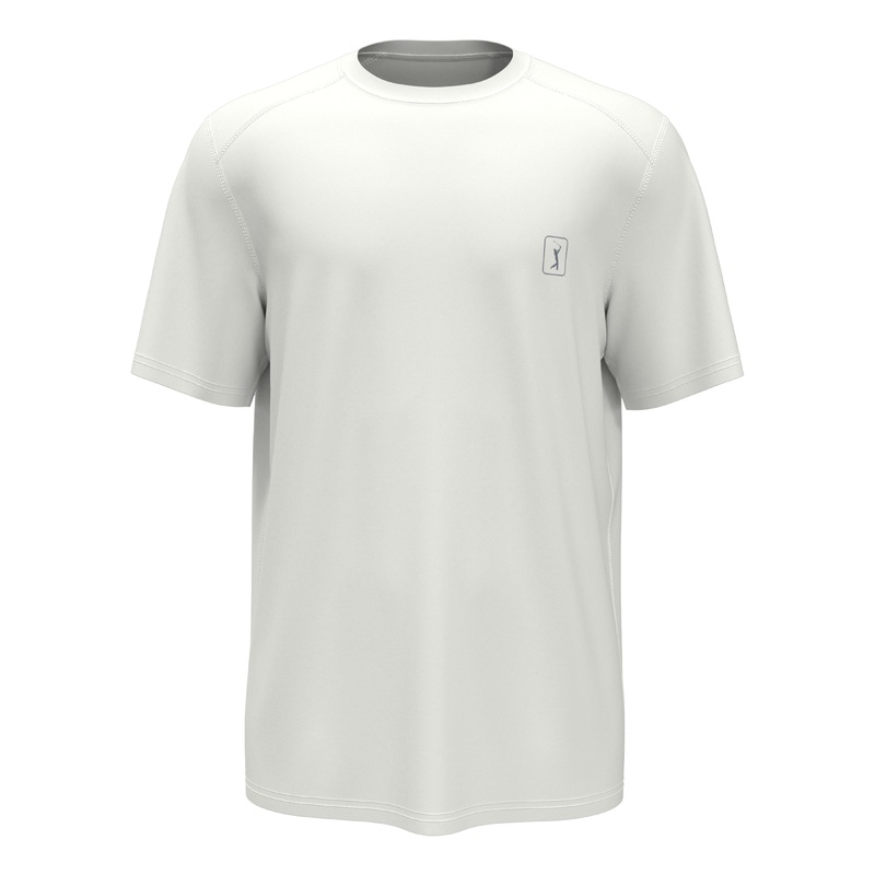 Pga Tour Men's Performance Stretch T shirt  Bright White  Small