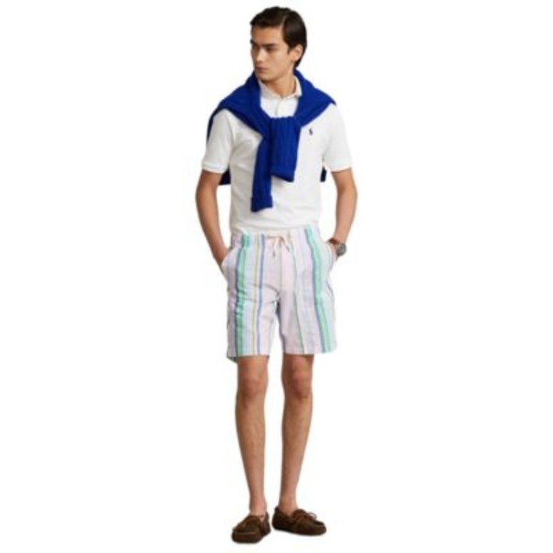Polo Ralph Lauren Men's Vintage Seersucker Shorts Pink Blue Small