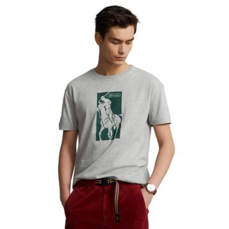 Ralph Lauren Men's Logo Graphic Tee Andover Heather S Polo Gray