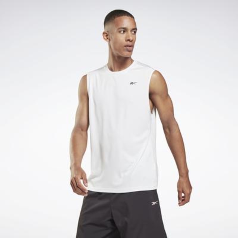Reebok Men's Logo Fitness Tank Top Shirt White XXL 2XL