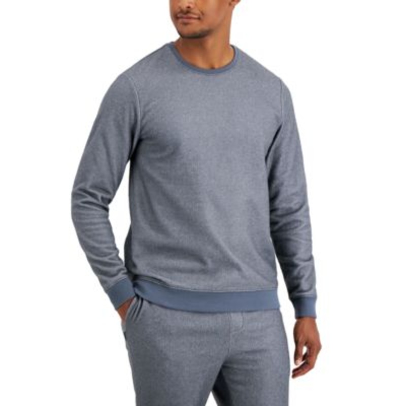 Alfani Men's Gray Fleece Pajama Long Sleeve Crewneck Shirt Large
