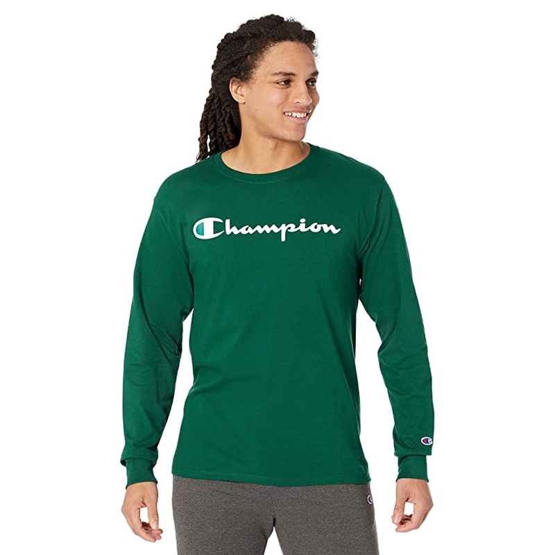 Champion Mens Cotton Pullover Crewneck Sweatshirt Green XXL
