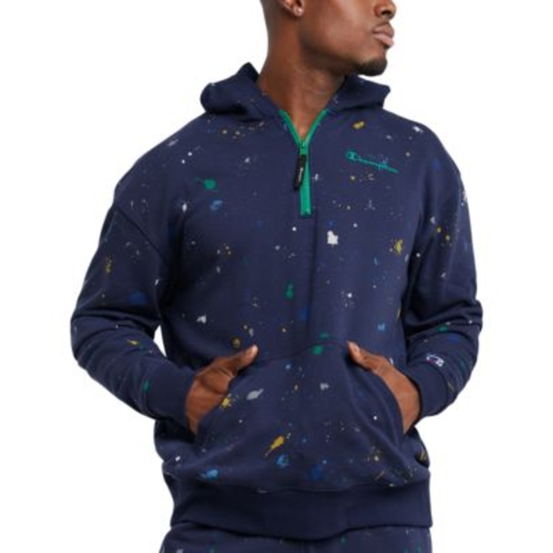 Champion Navy Mens Slim Fit Activewear Hoodie - Size Medium Navy blue