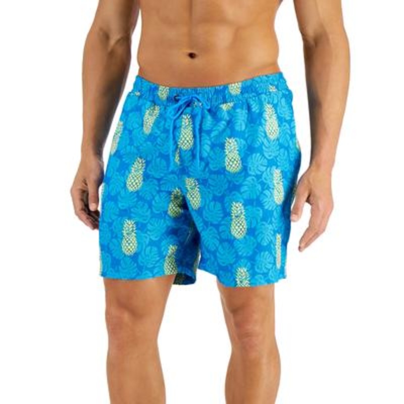Club Room Men's Pineapple 7" Board Shorts Navy Xxl