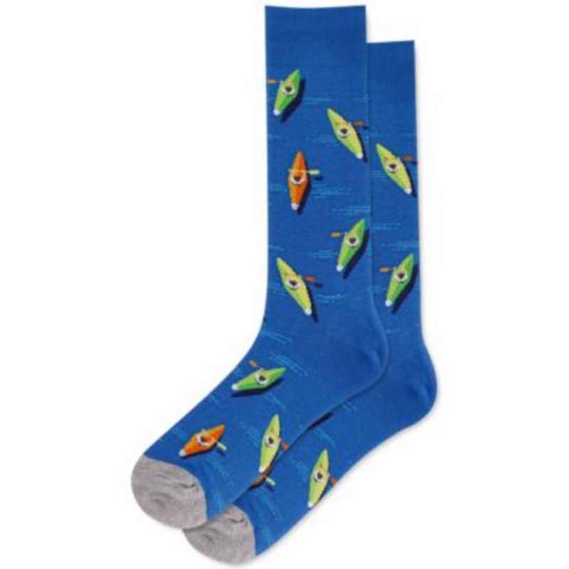HOTSOX Mens Socks Kayaking  Cotton Blend Crew Socks Blue