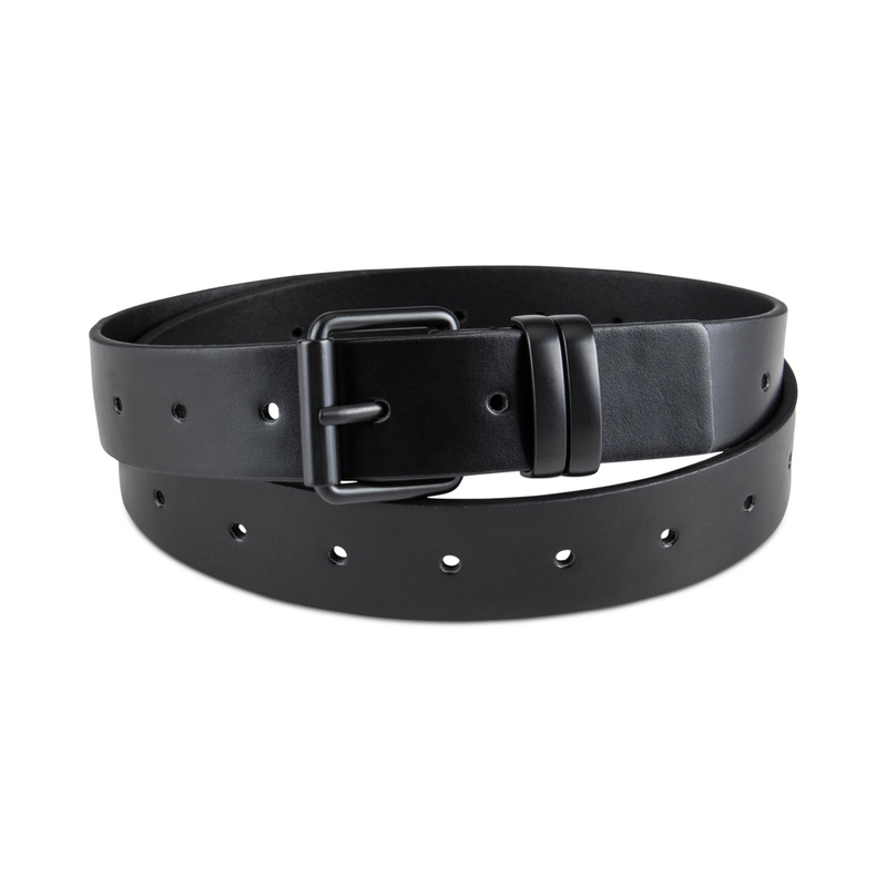 Inc International Concepts Men's Faux-Leather Belt BLACK MEDIUM