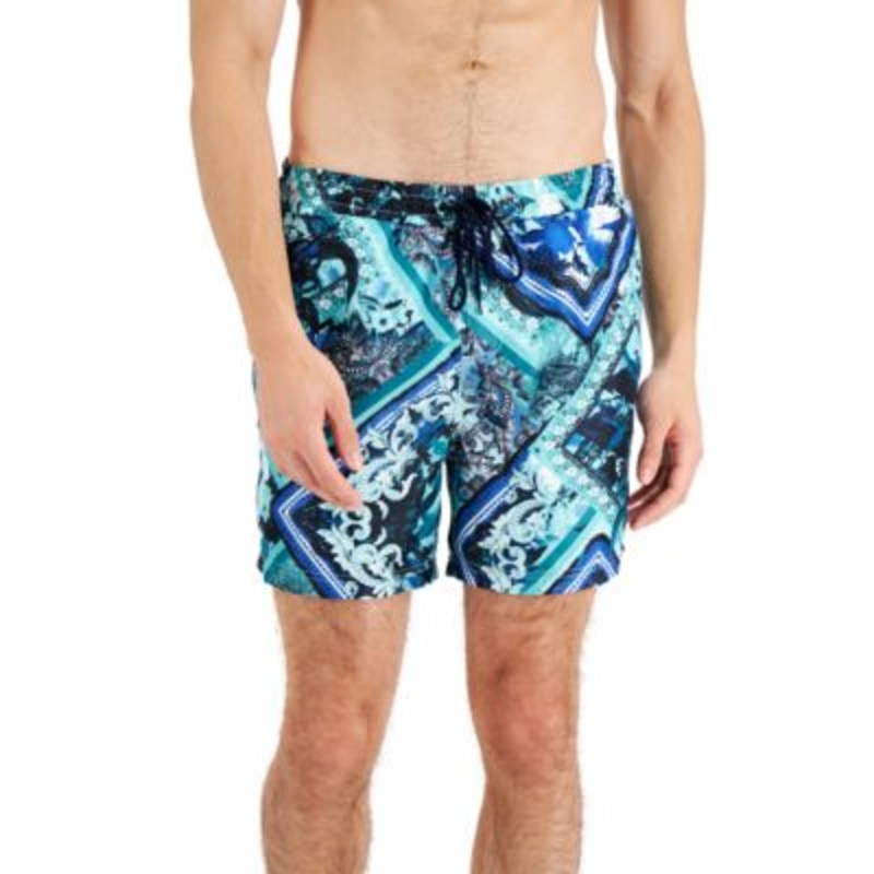 Inc Men's Toni Patch Print Swim Trunks Navy Small