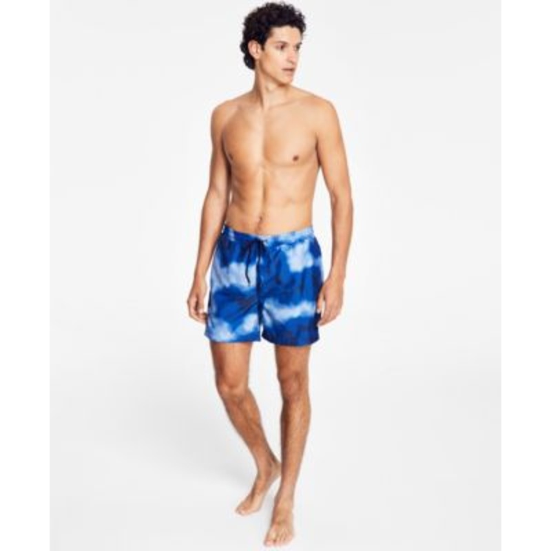 International Concepts Men's Andro Abstract 5" Swim Trunks  Blue Xl
