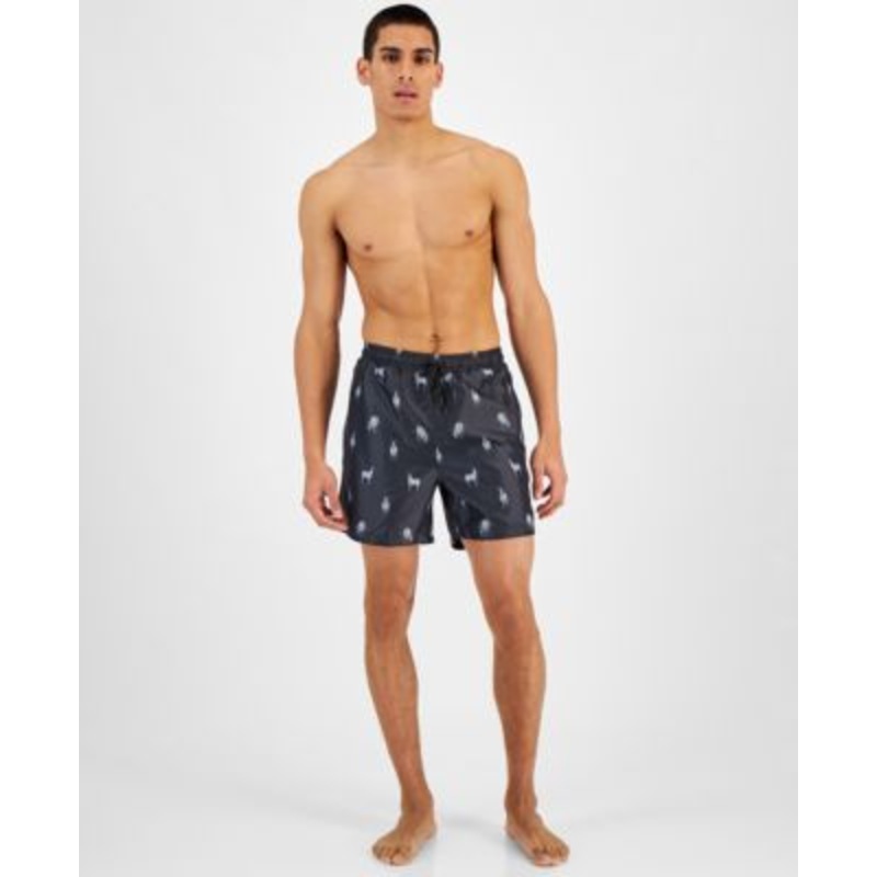 International Concepts Men's Zebra Ditsy 5" Board Shorts Black Xl