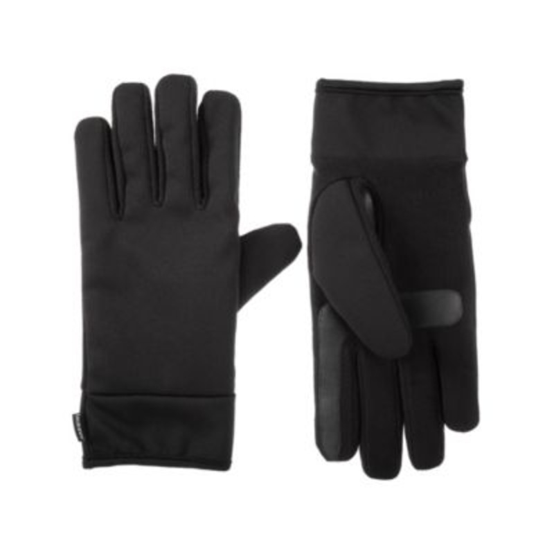 Isotoner Signature Men's Black Water Repellent Tech Stretch Glove - MEDIUM