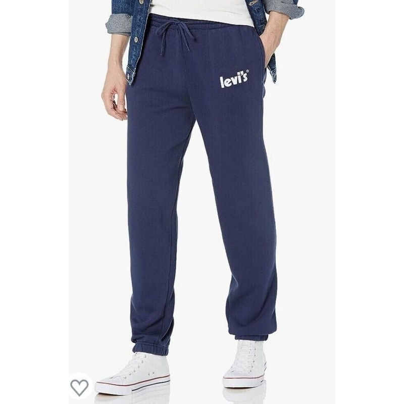 Levi's Men's Navy Blue Logo Sweatpants Navy XL