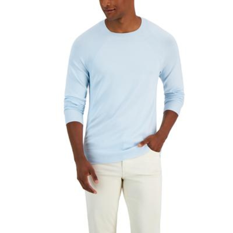 Alfani Men's Crewneck Rib Knit Sweater Blue XL