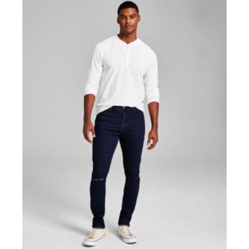 And Now This Men's Pearson Ripped Dark Wash Skinny Jeans 32 X 29
