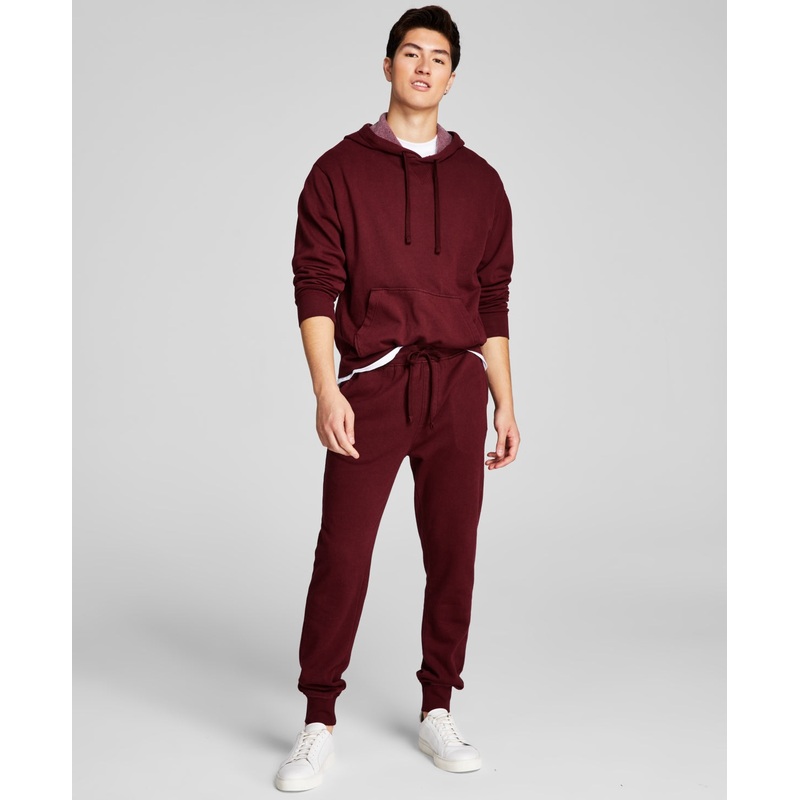 And Now This Men's Soft Knit Fleece Jogger Sweat Pants Medium Dark Red