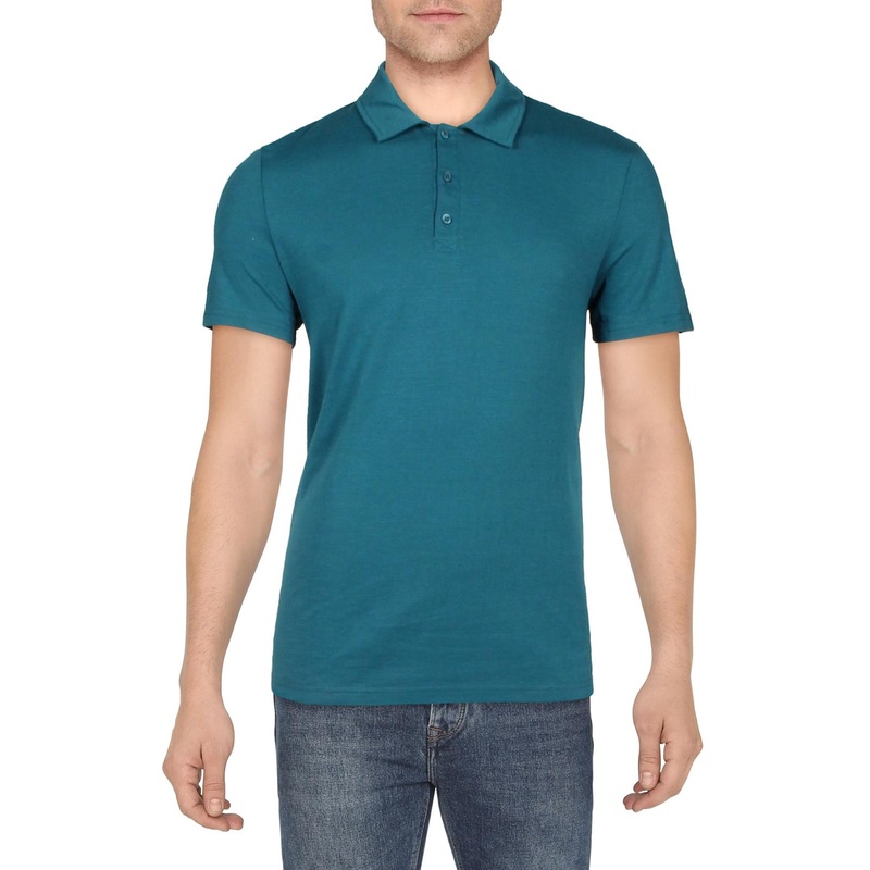And Now This Mens Slub Collared Polo Shirt Bright blue Xl