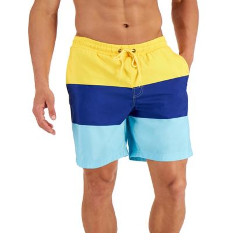 Club Room Men's Colorblocked Swim Trunks Yellow Xxl