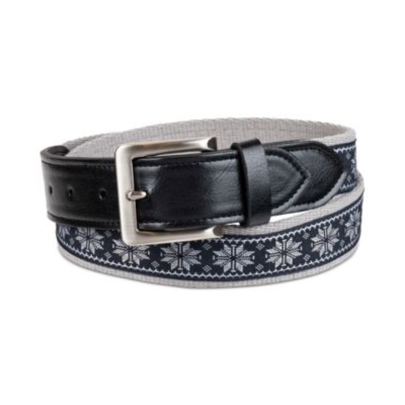 Club Room Men's Faux Leather Holiday Cheer Belt - Multi/black MEDIUM