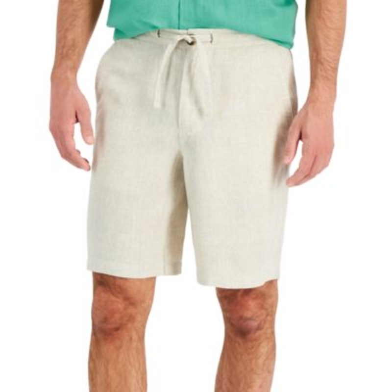 Club Room Men's Linen Drawstring Shorts Lt Beige Xl