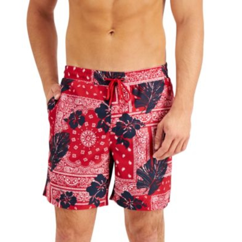 Clubroom Mens Red Quickdry Swim Trunks S