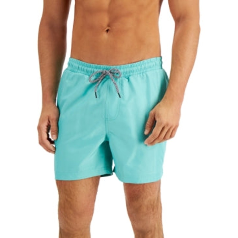 International Concepts Men's Quickdry 5" Swim Trunks Turq/Aqua Large