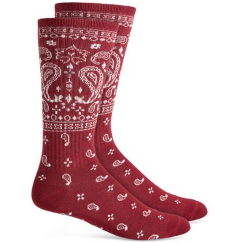 Sun + Stone Men's Bandana Socks Red Osfa Reg