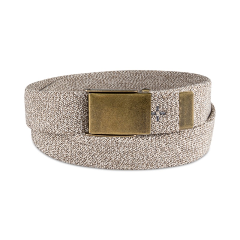 Sun + Stone Men's Khaki Stretch Webbing Belt Medium