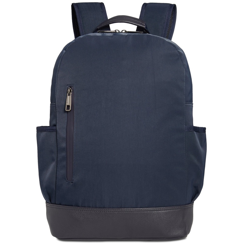 Alfani Navy Laptop Backpack Mens Faux Trim OSFA REG