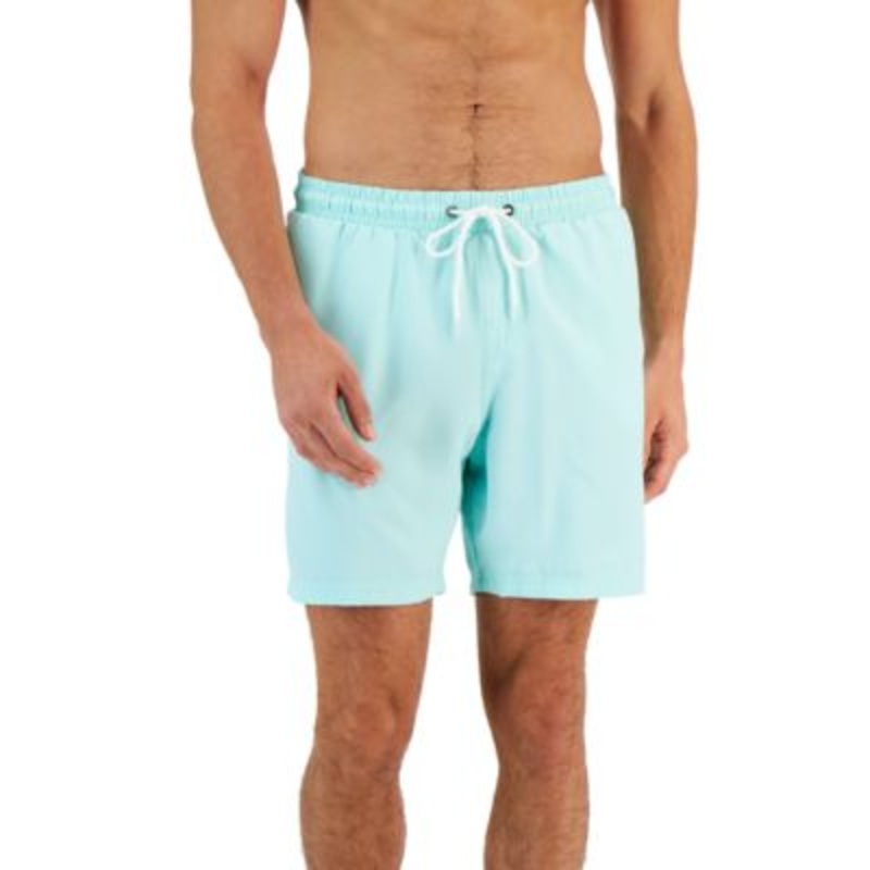 Club Room Men's Quickdry Performance Solid 7" Swim Trunks  Spring Mint  Small