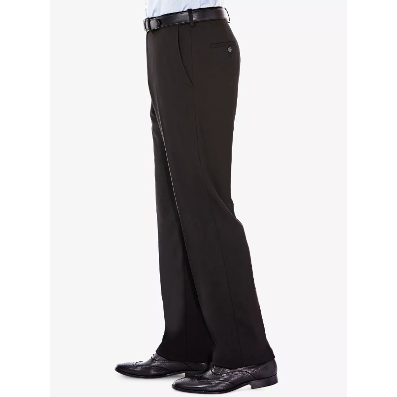 HAGGAR J.M. Mens Dress Pants Black 34 x 30 Classic Fit Stretch Sharkskin