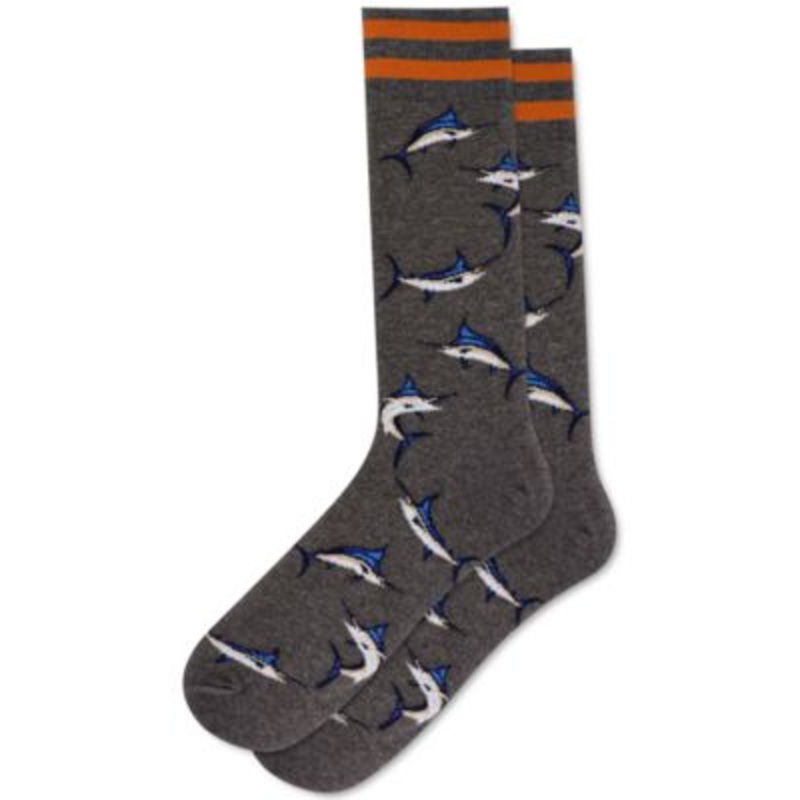 Hot Sox Mens Crew Socks Gray 6-12 Us