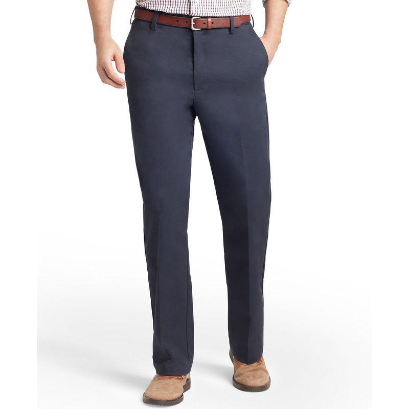 IZOD Men's American Straight-Fit Flat Front Chino Khaki Pants 36 x 32 Navy