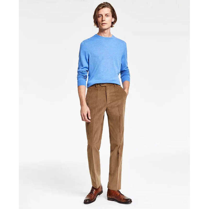 LAUREN RALPH LAUREN Men's Classic-Fit Stretch Corduroy Pants Camel 38 x 32