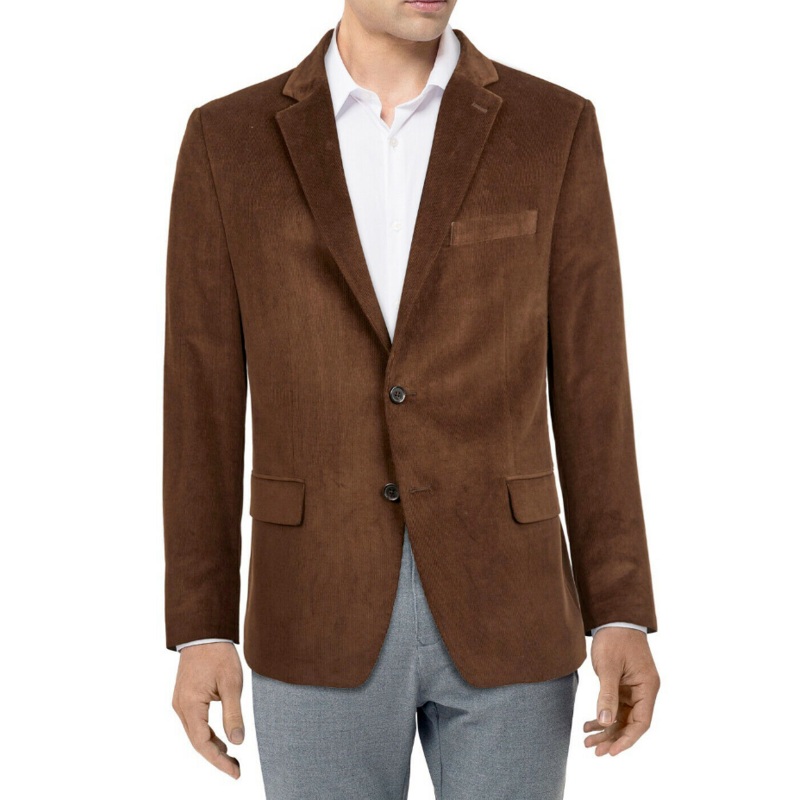 LAUREN RALPH LAUREN Men's Classic-Fit Ultraflex Corduroy Sport Coat 46L Brown