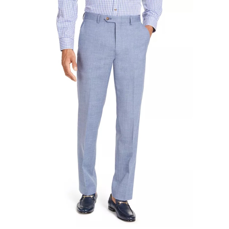 LAUREN RALPH LAUREN Men's Classic-Fit UltraFlex Suit Pants Light Blue 36 x 30