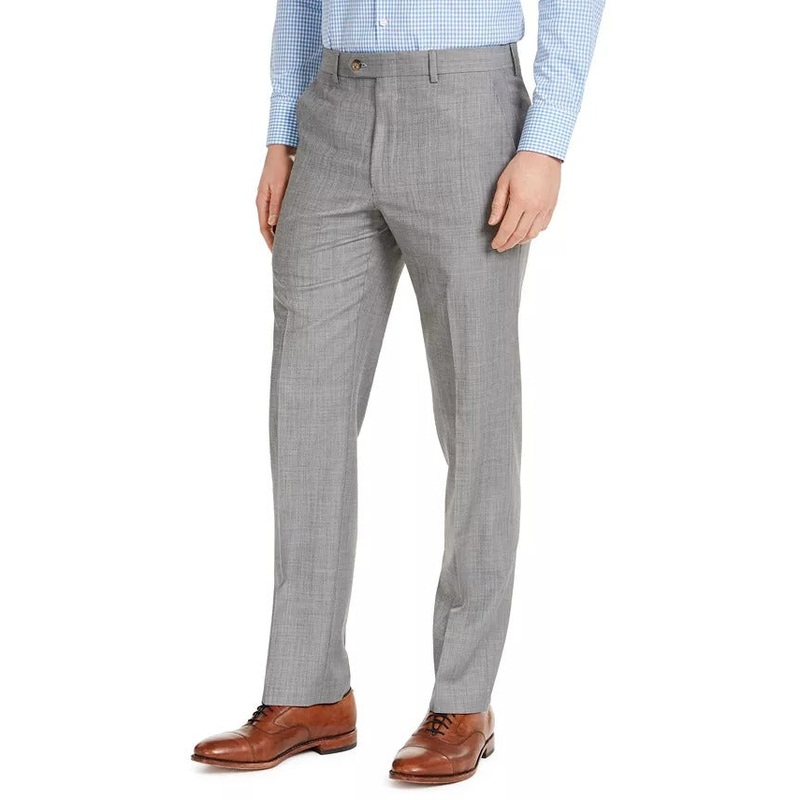 Lauren Ralph Lauren Mens Classic-Fit UltraFlex Light Gray Dress Pants 42 x 32