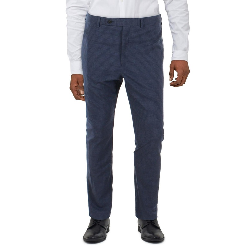 Lauren Ralph Lauren Mens Regular Fit Dress Pants 34 x 32 Blue Black Check
