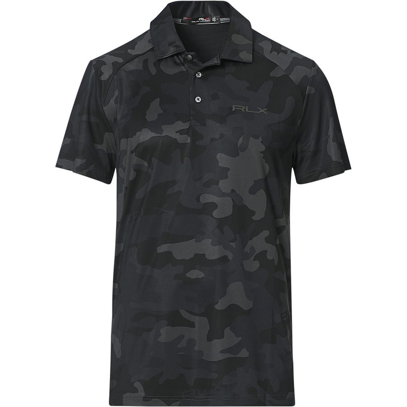 RLX Ralph Lauren Golf Custom Slim Fit Performance Polo Shirt Medium Black Camo