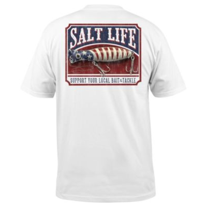 Salt Life Men's Local Star Short Sleeve Pocket Tee Shirt White Medium